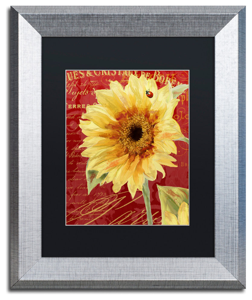 Color Bakery 'Ete Lady Bug' Matted Framed Art, Silver Frame, Black Mat, 11x14