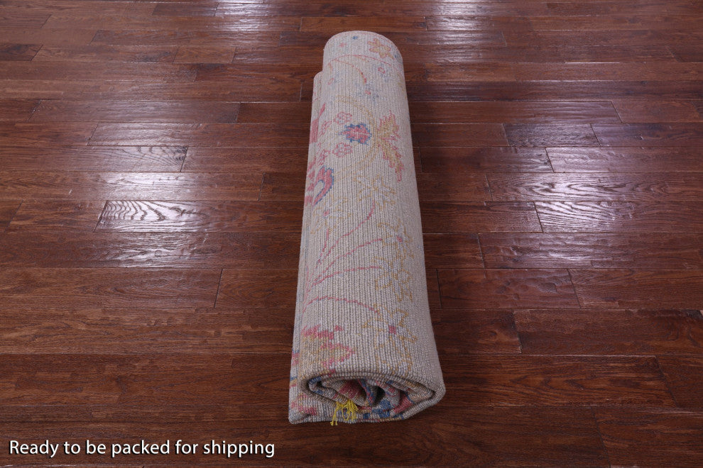 8' Square Turkish Oushak Hand Knotted Wool Rug - Q16060