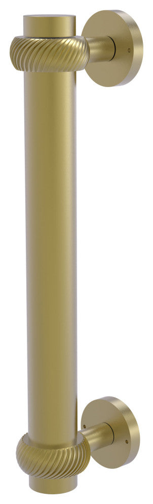 8" Door Pull With Twist Accents, Satin Brass