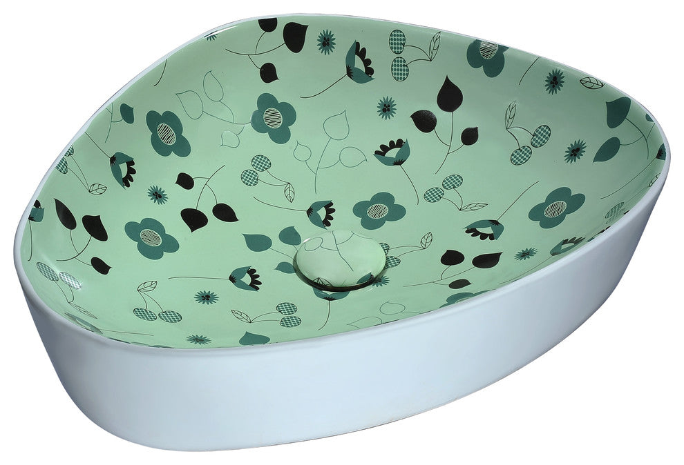 Franco Series Ceramic Vessel Sink, Mint Green