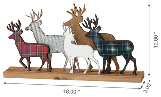 18"L Galvanized Metal/Wooden Reindeer Table Decor