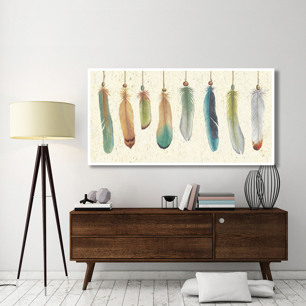 "Feather Tales VIII" Digital Paper Print by Daphne Brissonnet, 74"x38"