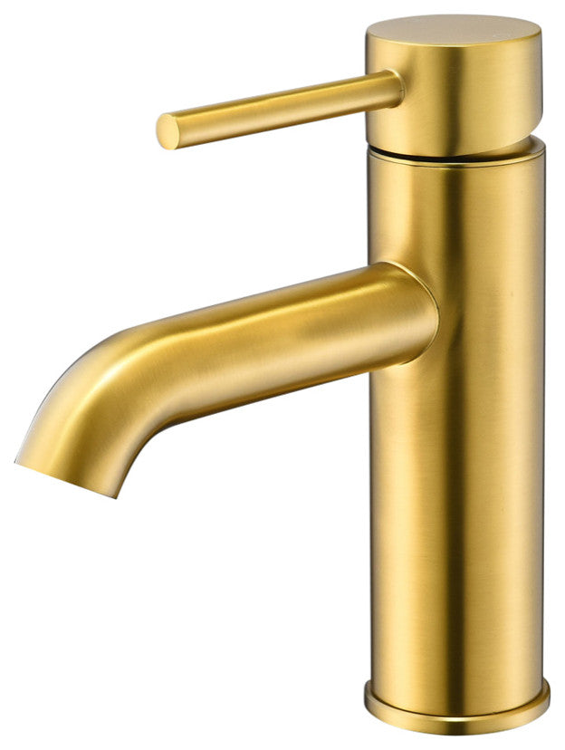 Tubize Single Hole Single-Handle Bathroom Faucet, Brushed Gold