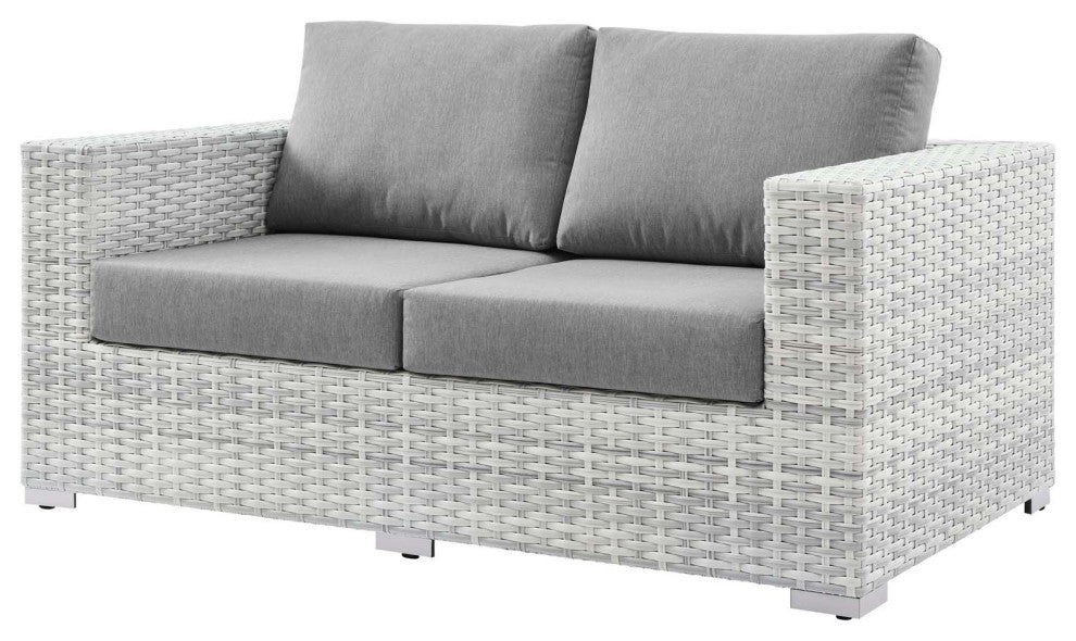 Lounge Sectional Sofa Chair Set, Rattan, Wicker, Gray, Modern, Outdoor