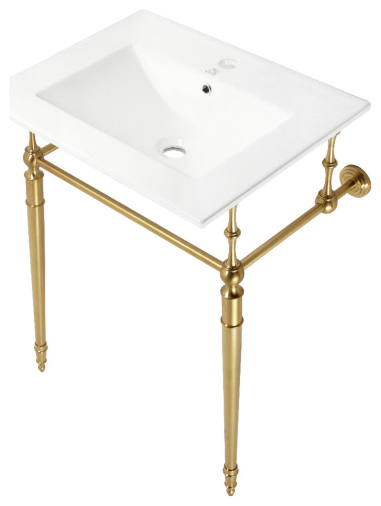 Fauceture KVPB24187W1BB 24" Console Sink, Legs, Single Hole