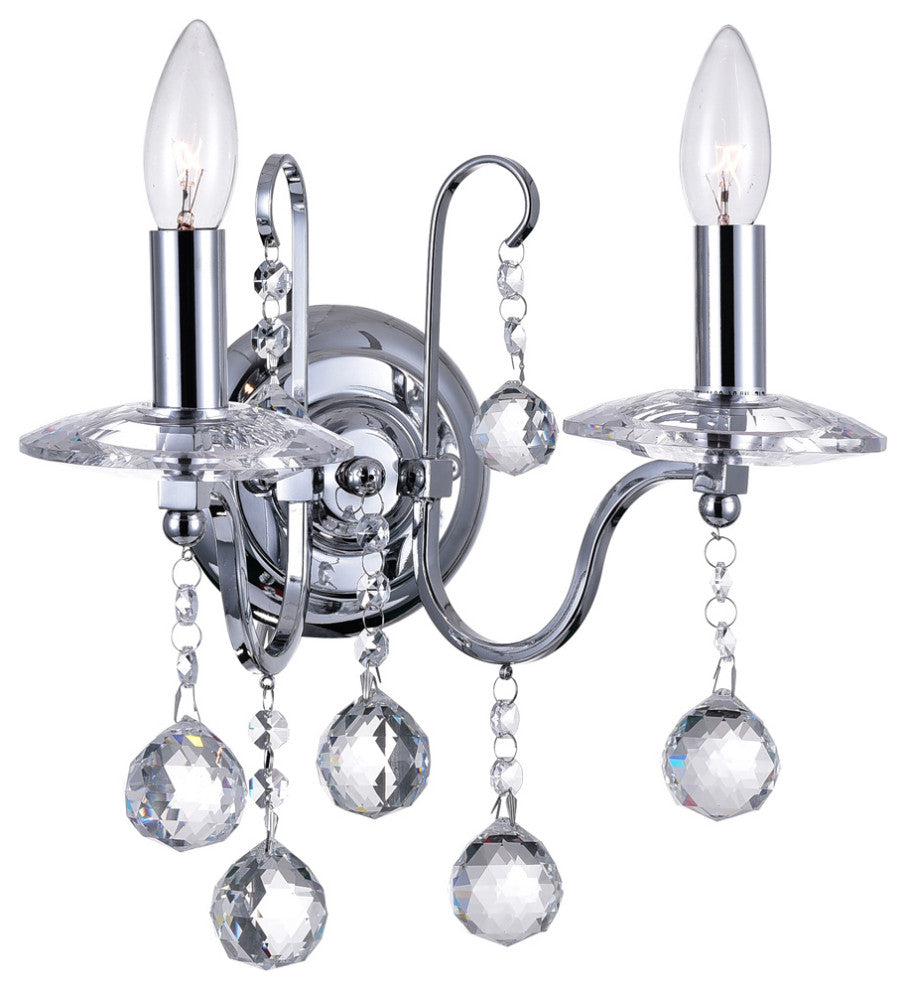 CWI Lighting 5507W12C-2 Valentina 2 Light Wall Sconce With Chrome Finish