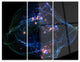 "Blue Lights of Network" Digital Metal Wall Art, 3 Panels, 36"x28"