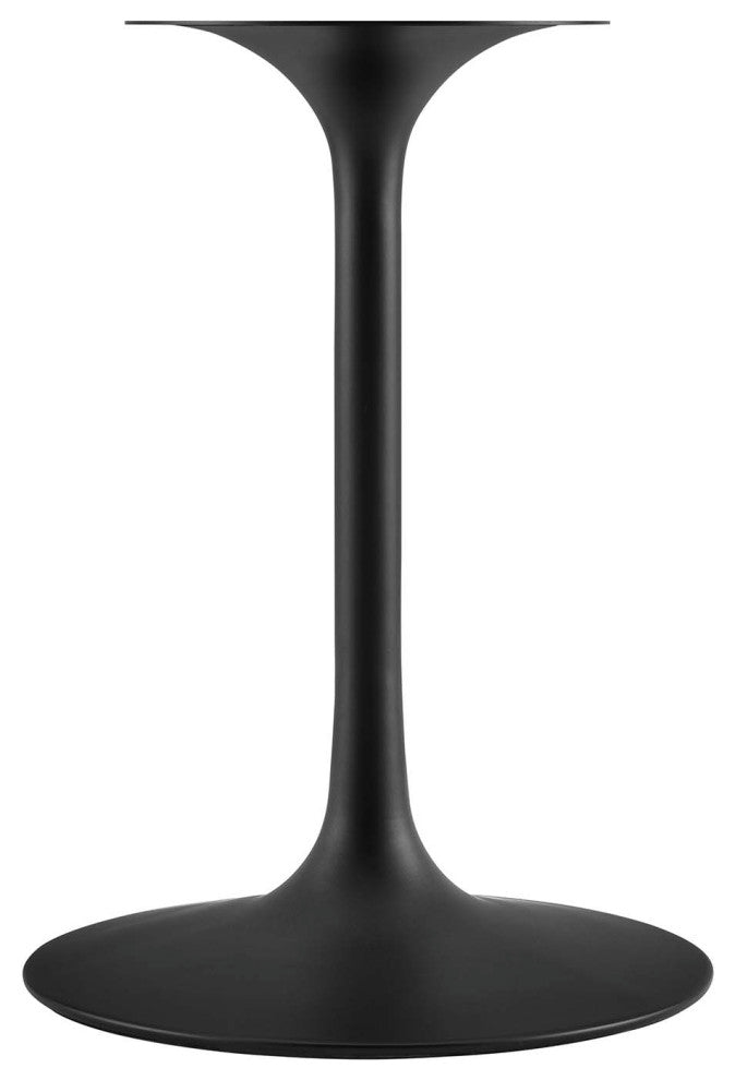 Black White Lippa 36" Round Artificial Marble Dining Table