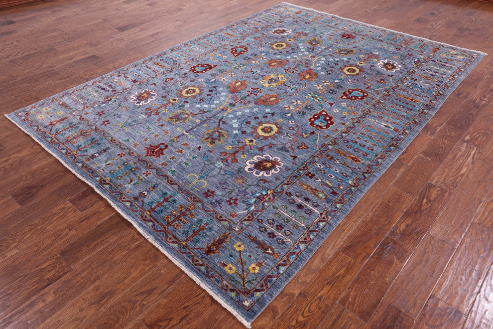 Hand Knotted Persian Tabriz Wool Rug 6' 10" X 9' 9" Q9823