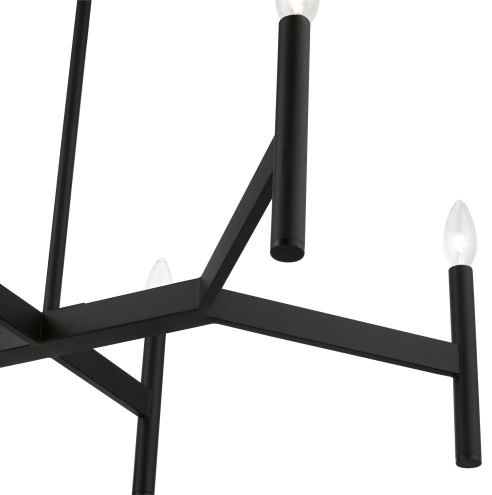 Livex Lighting Black 8-Light Linear Chandelier