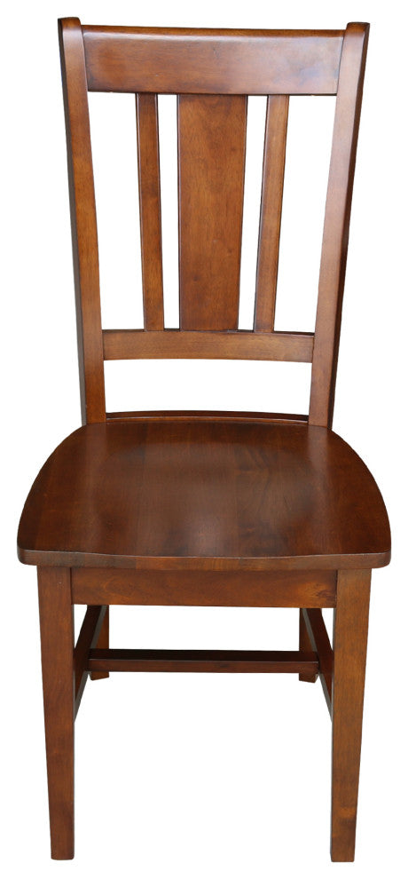 Set of Two San Remo Slat Back Chairs, Espresso