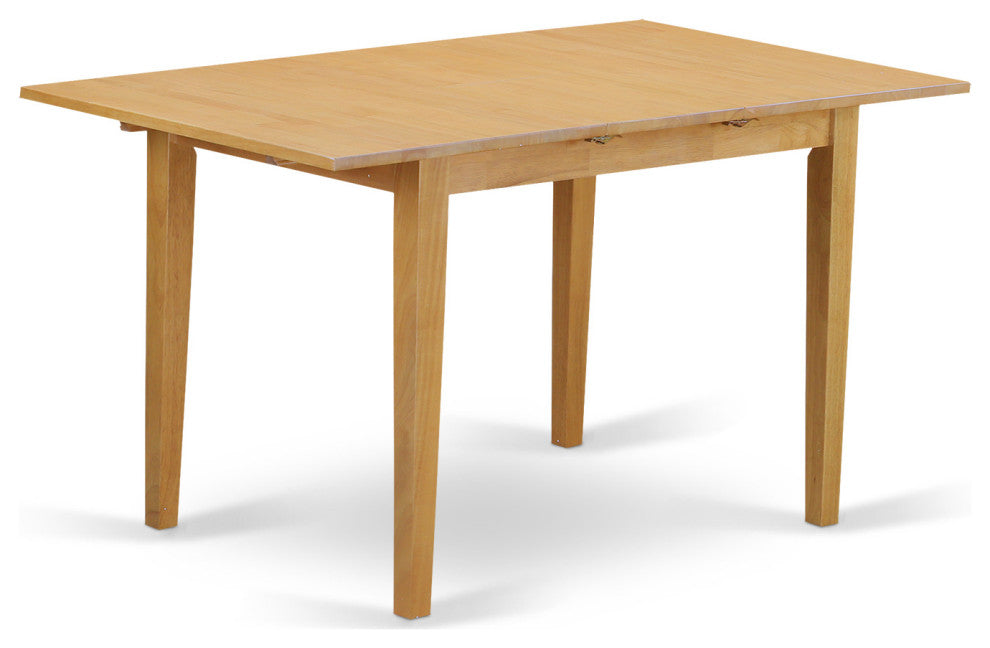 5-Piece Dinette Table Set - Table And 4 Wood Seat Dining Chairs In Oak Finish