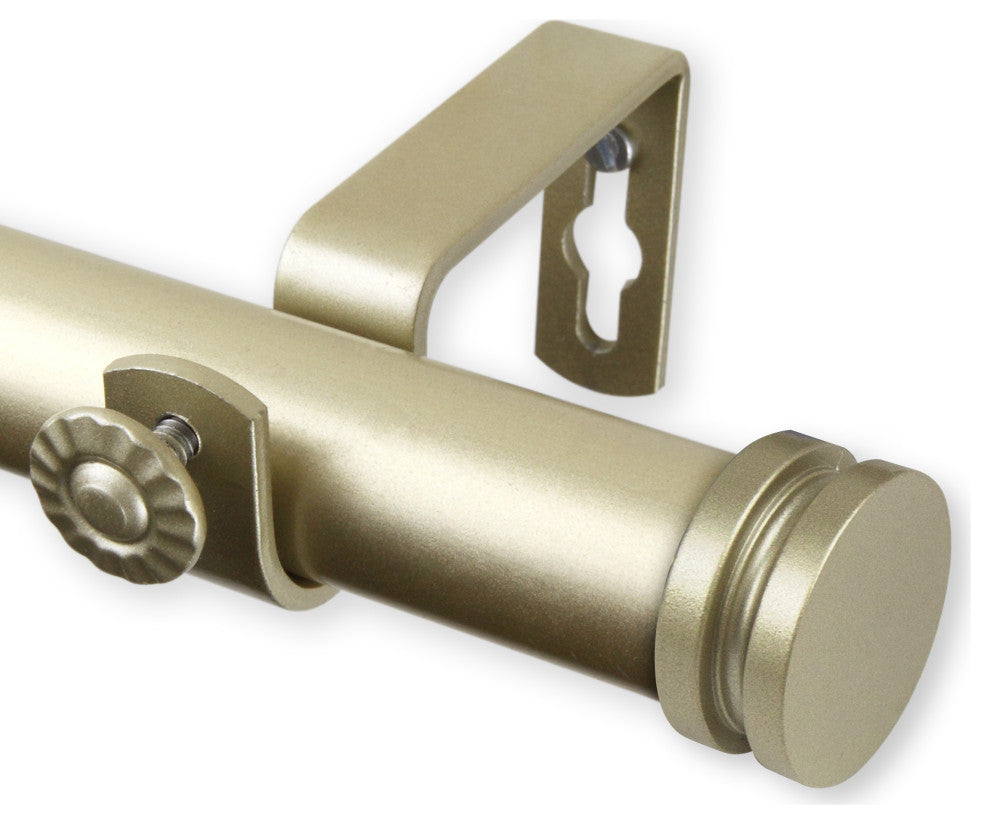 Lid 1" Curtain Rod, Gold, 66"-120"
