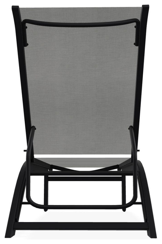 Kendall Sling Stackable Outdoor Chaise Lounge, Alloy/Black