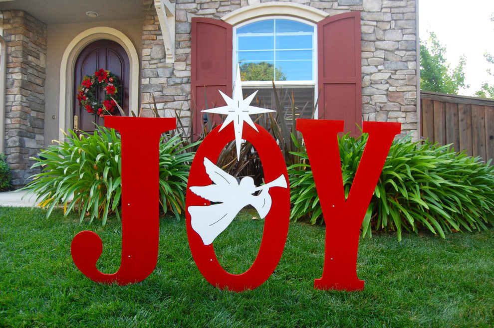 Joy Stake Sign With Trumpeting Angel