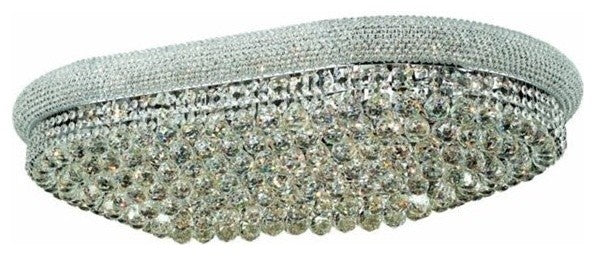 Elegant Primo Flush Mount, Chrome Finish With Royal Cut Crystal