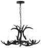 Eldora 26" Adjustable Resin Antler 4-Light LED Chandelier, Black