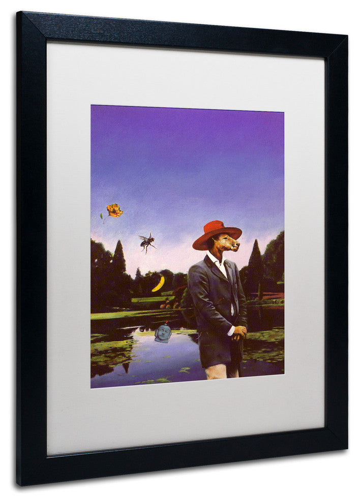 Nick Bantock 'Kangaroo Hat' Matted Framed Art, 20x16