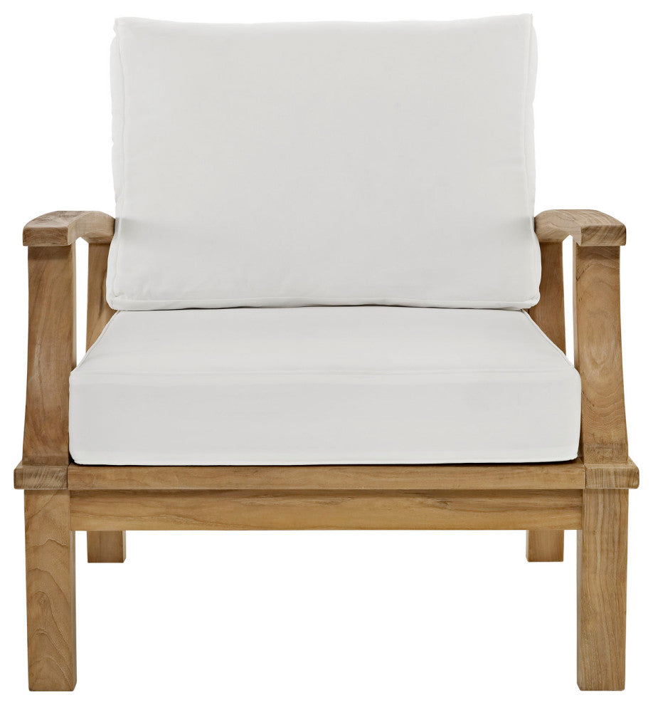 Natural White Marina Outdoor Patio Teak Armchair