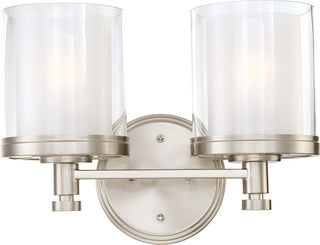 Contemporary Decker 2-Light Vanity, Brushed Nickel Finish