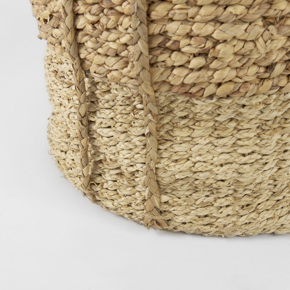 Set of Three Two Tone Wicker Storage Baskets
