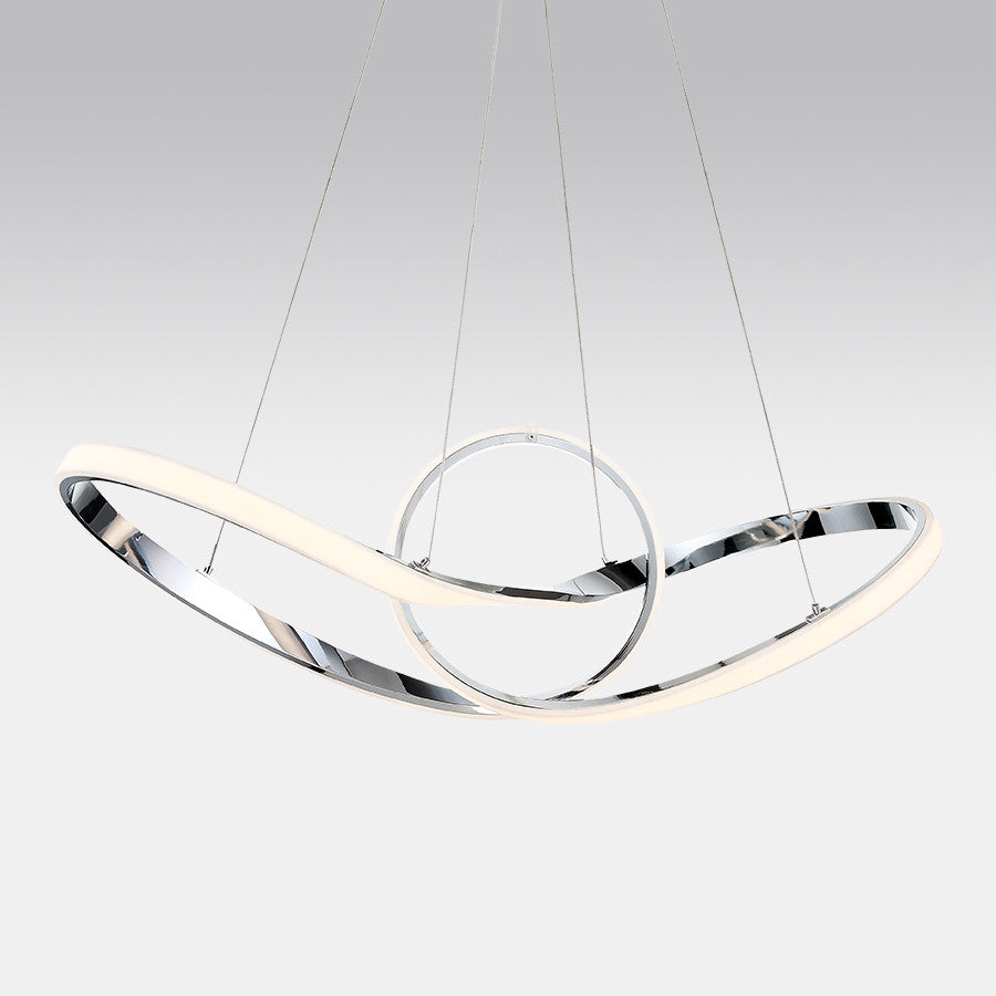 WAC Lighting Vornado 35in LED Chandelier in Chrome