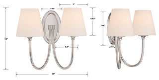 Juno 2-Light Polished Nickel Wall Mount