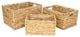3-Piece Rectangular Water Hyacinth Basket With Round Edge