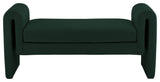 Stylus Boucle Fabric Upholstered Bench, Green, 51" Wide