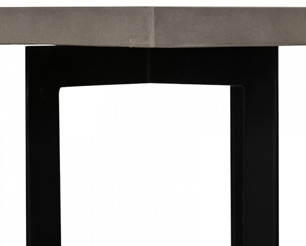 Asymmetric Metal And Concrete End Table