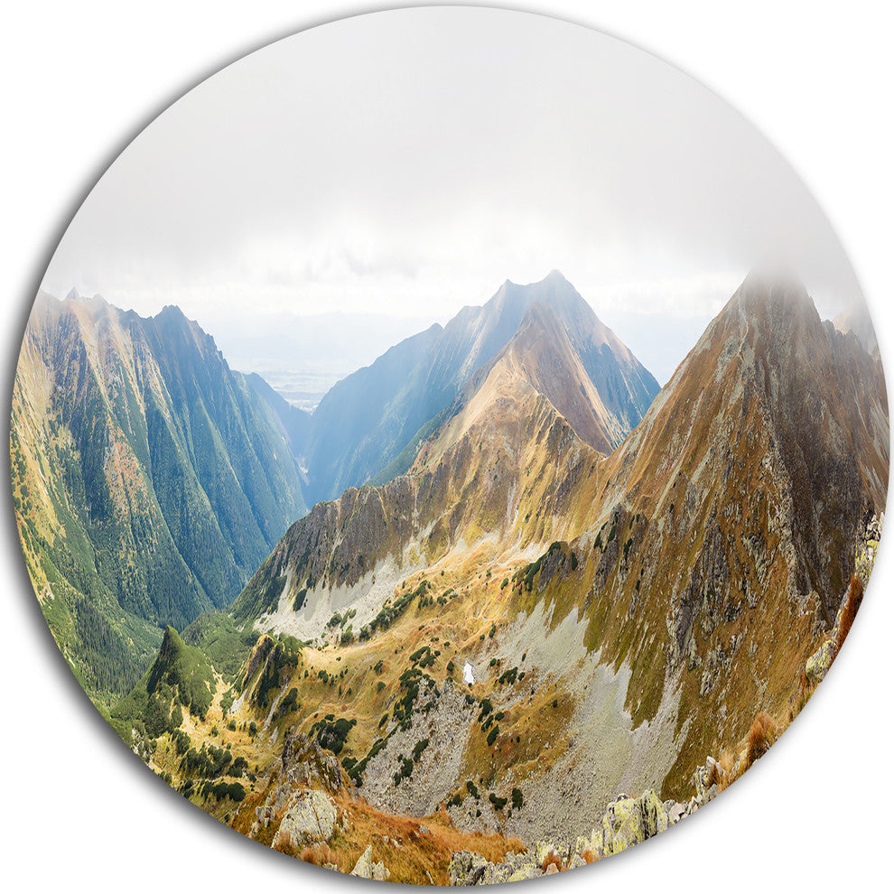 Ostry Rohac And Placlive Peaks, Landscape Round Metal Wall Art, 23"