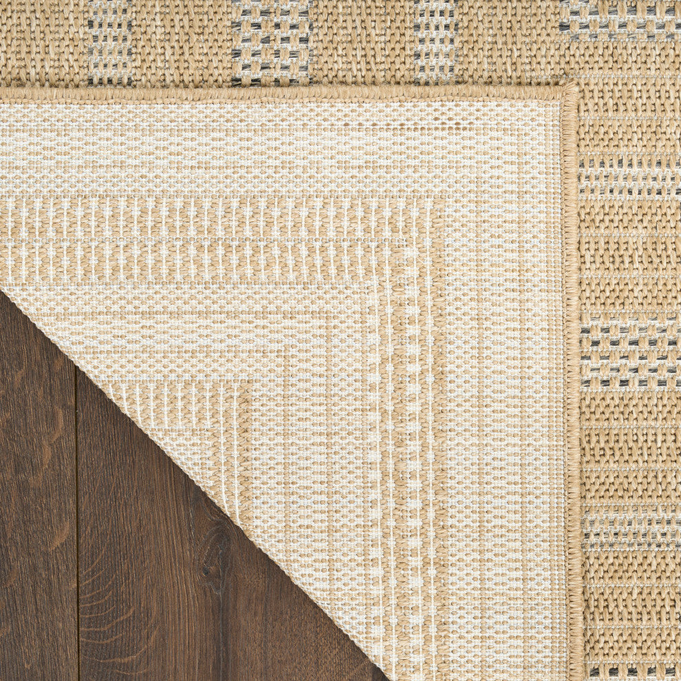 Nourison Tulum 4' x 6' Taupe Grey Outdoor Rug