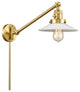 Halophane Swing Arm With Switch, Satin Gold, Matte White Halophane