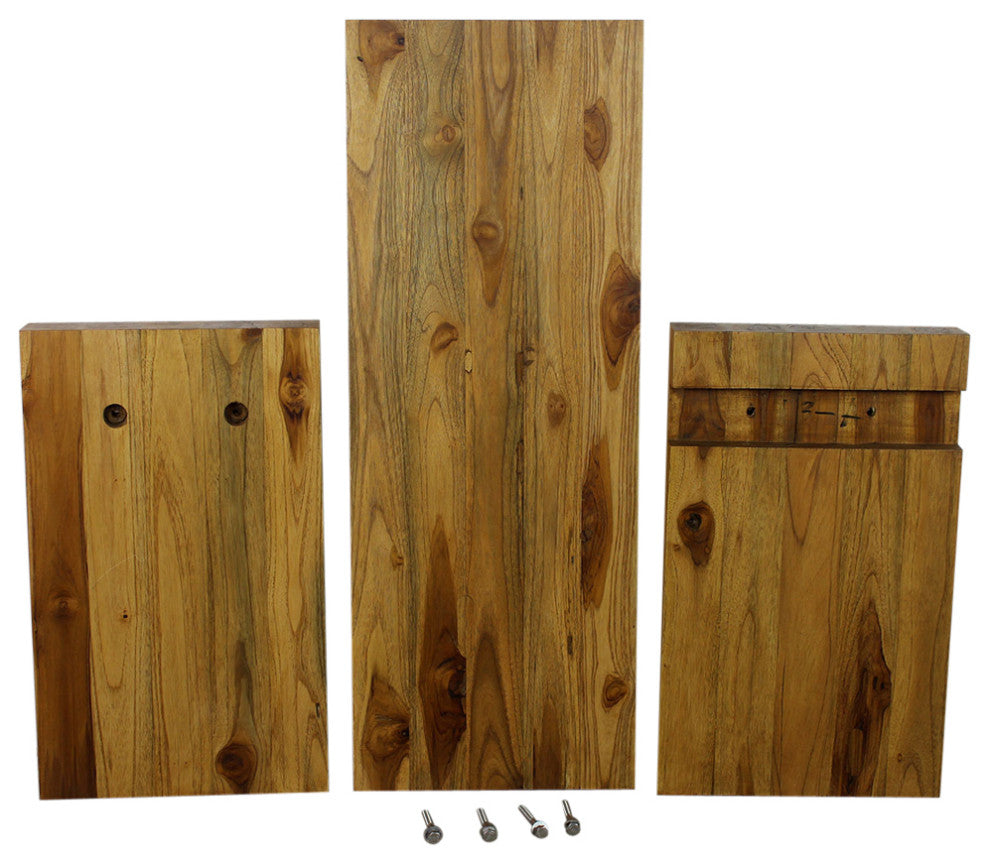 Haussmann Teak Block Bench 36 x 12.5 x 20.5 inch High KD Oak Oil