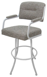 Swivel Counter Metal Bar Stool, Jetty June - White, 34"