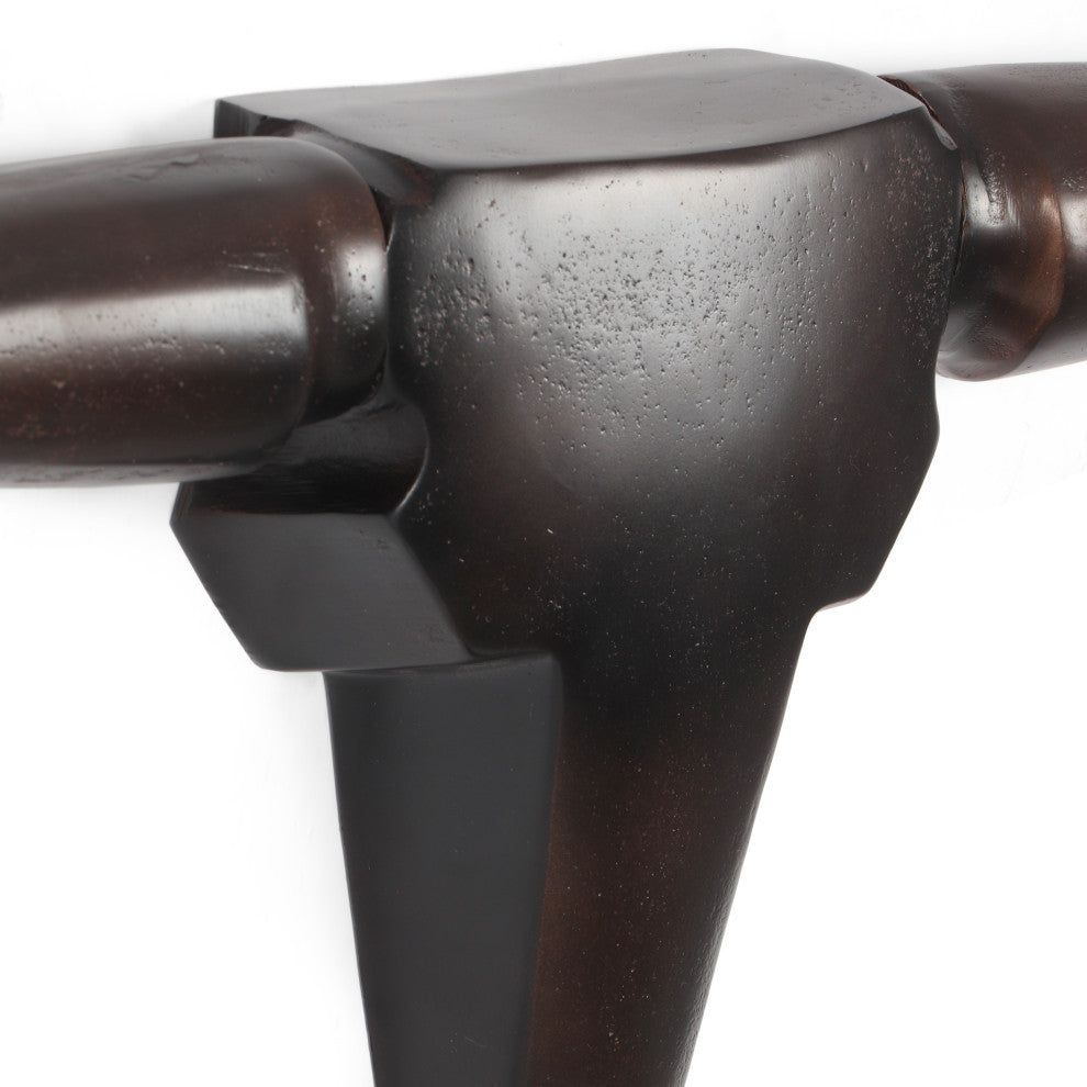 Treutlen Lanier Handcrafted Aluminum Bull Wall Decor, 48 W X 4 D X 24 H