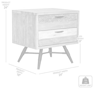 Bridges 2 Drawer Nightstand , Two Tone Acacia Wood