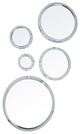 5-Piece Decorative Silver Round Wall Mirror Set for Entryway, 14", Silver