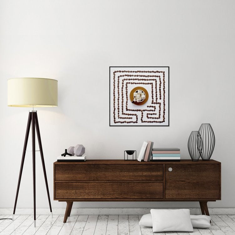 "Morning Coffee" Framed Canvas Giclee by Dina Belenko, 31x31"