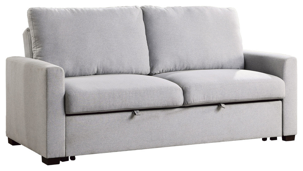 Wallstone Convertible Studio Sofa With Pull-Out Bed, Gray Color