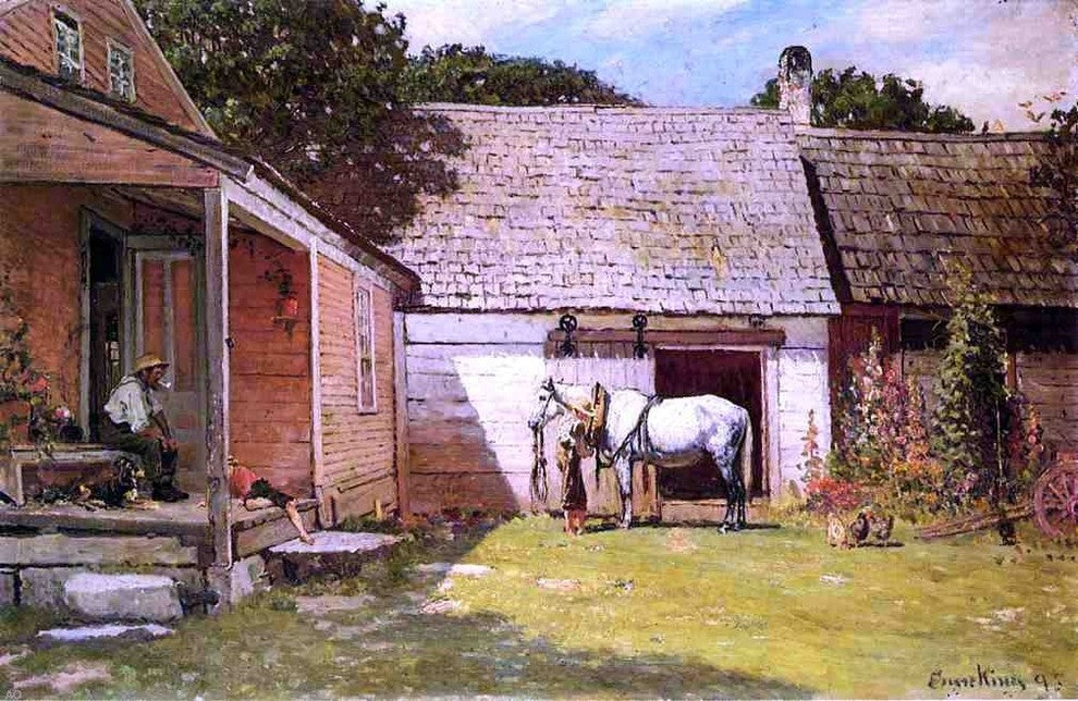 John Joseph Enneking A Summer Afternoon, 18"x27" Wall Decal