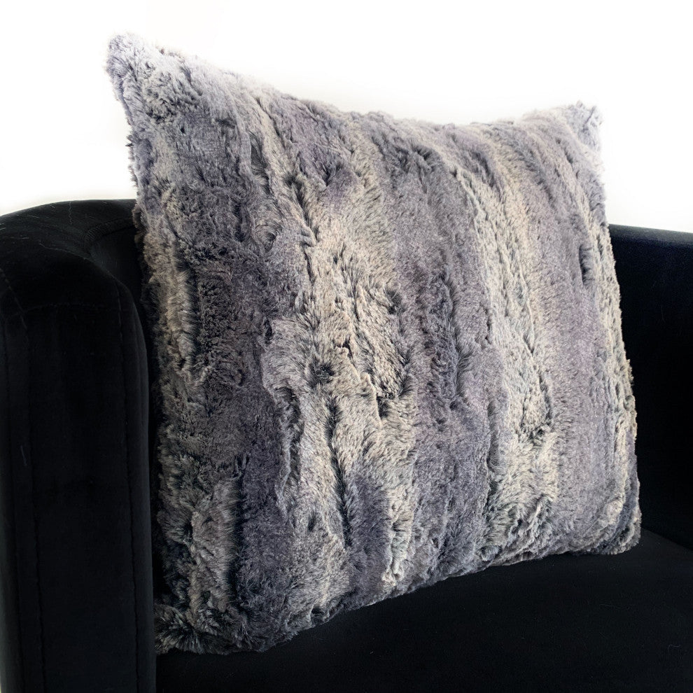 Plutus Blue Soft Plush Animal Faux Fur Luxury Throw Pillow, 26"x26"