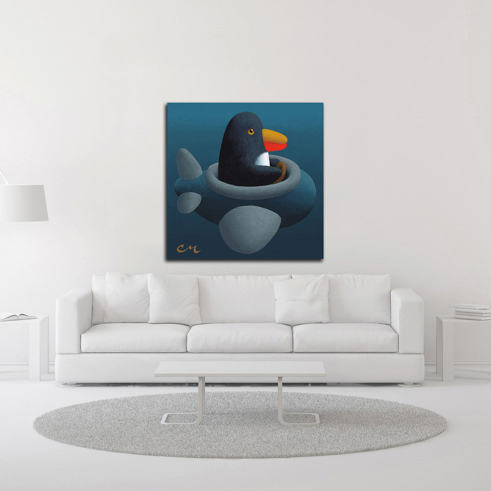 Penguin by Chris Miles, Print on Canvas, 24"x24"