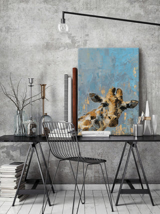 "Oh Giraffe" Painting Print on Wrapped Canvas, 30"x45"