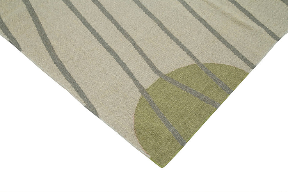 Rug N Carpet - Handmade Wool 6' 4'' x 9' 8'' Flatweave Dhurrie Kilim Rug