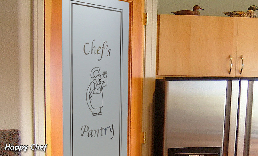 Pantry Door - Happy Chef - Primed - 28" x 84" - Knob on Left - Pull Open