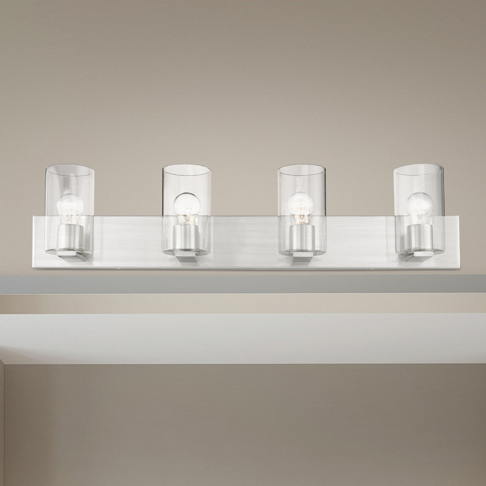 Livex Lighting Zurich 4 Light Brushed Nickel Large Vanity Sconce