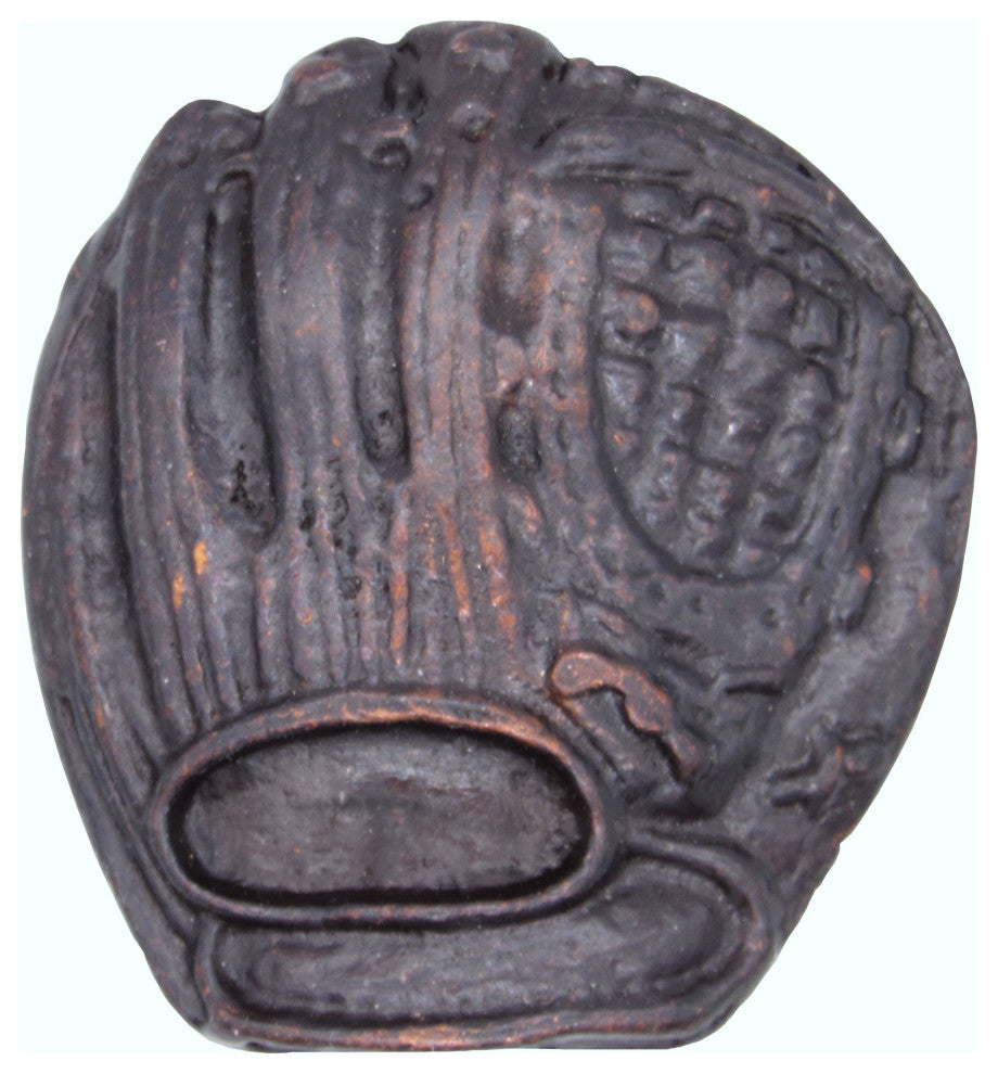 Baseball Glove Cabinet Knob, Antique Brass, Oil Rubbed Bronze