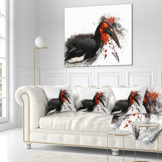 Relaxing Large Exotic Bird Animal Throw Pillow, 16"x16"