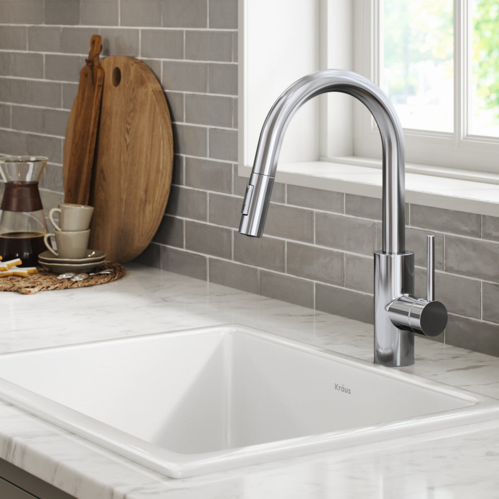 Oletto Pull-Down 1-Hole Kitchen Faucet, Chrome, Model Kpf-2620ch